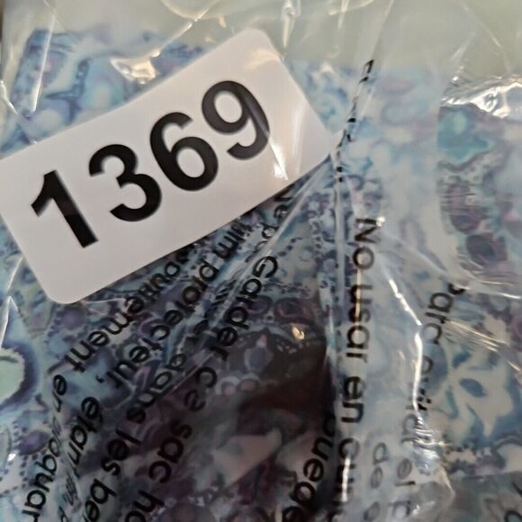 J Jill Blue Geometric Blouse Sz Lg Petite Rayon vneck - Picture 8 of 9